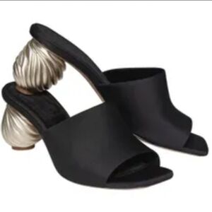 H&M| Conscious Black Ball heel Mules Size 37
